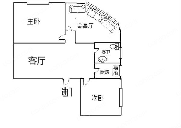 虹口,建爱大厦,中装 2室2厅,127平